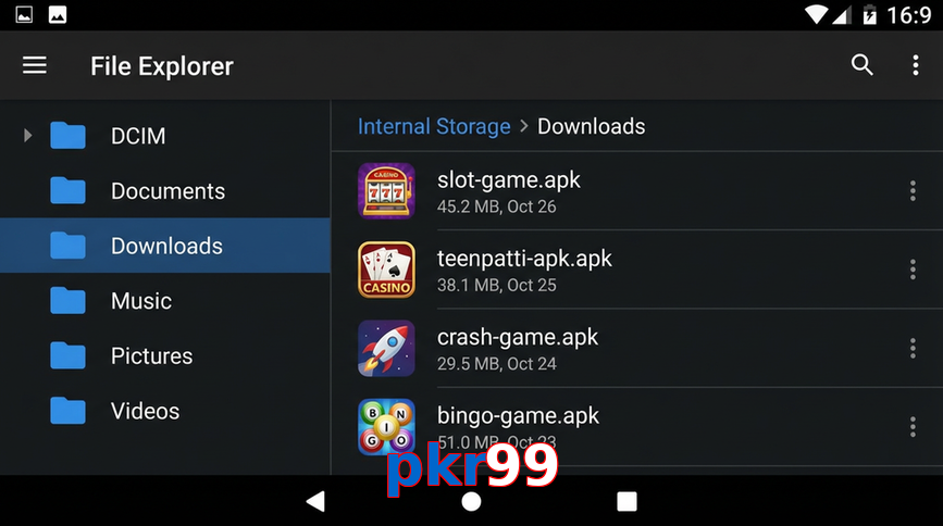 Main screen of Pkr99 gameapk page for PK players